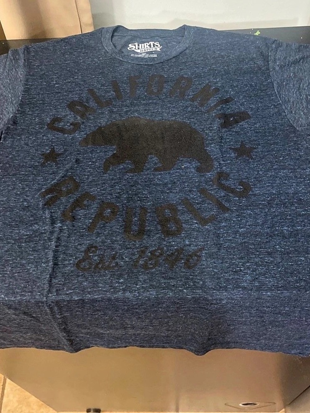 Shirts Happen California Republic Bear Graphic T-Shirt Blue Medium